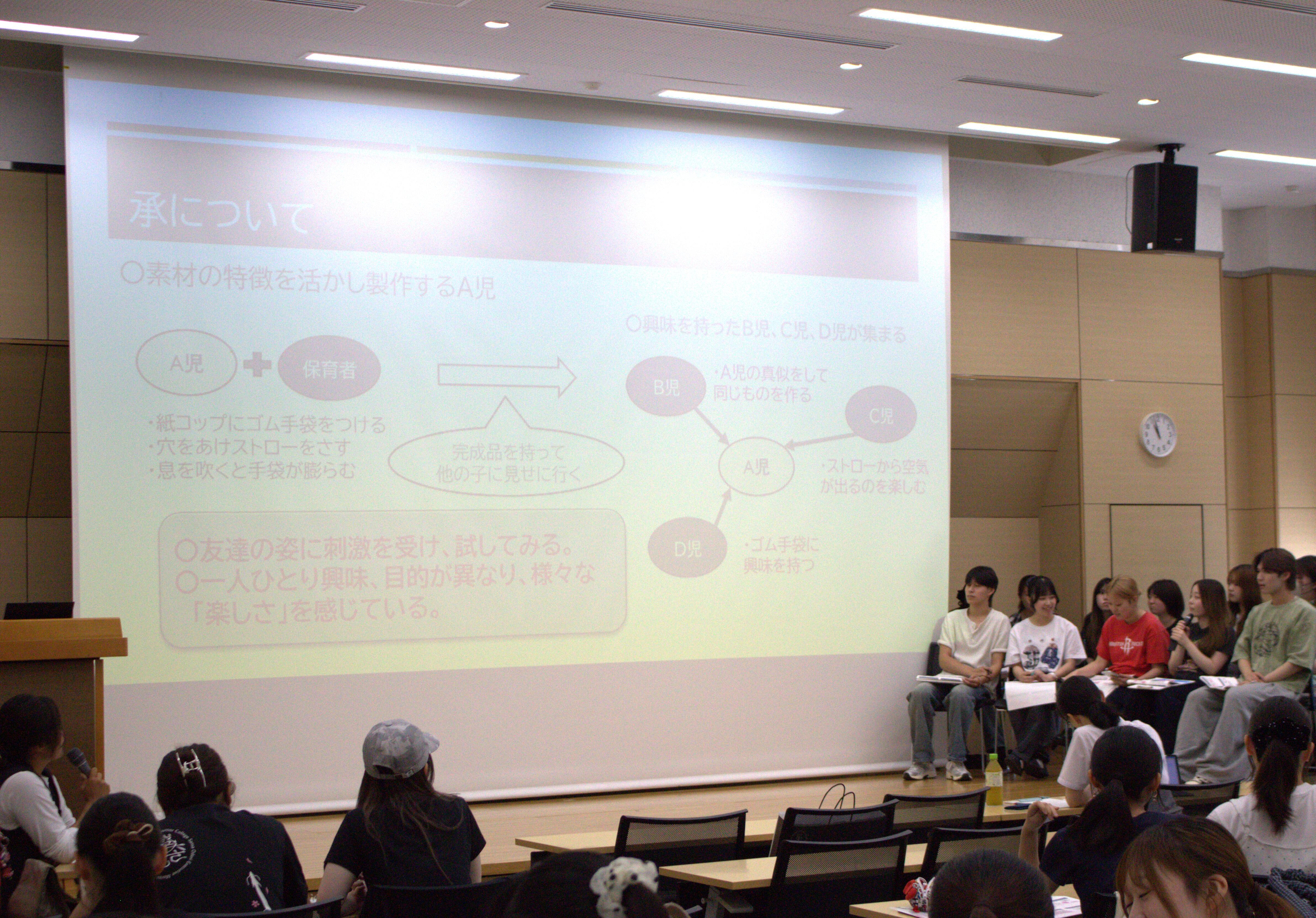 前期の学びの集大成「実践保育研究会」を開催しました